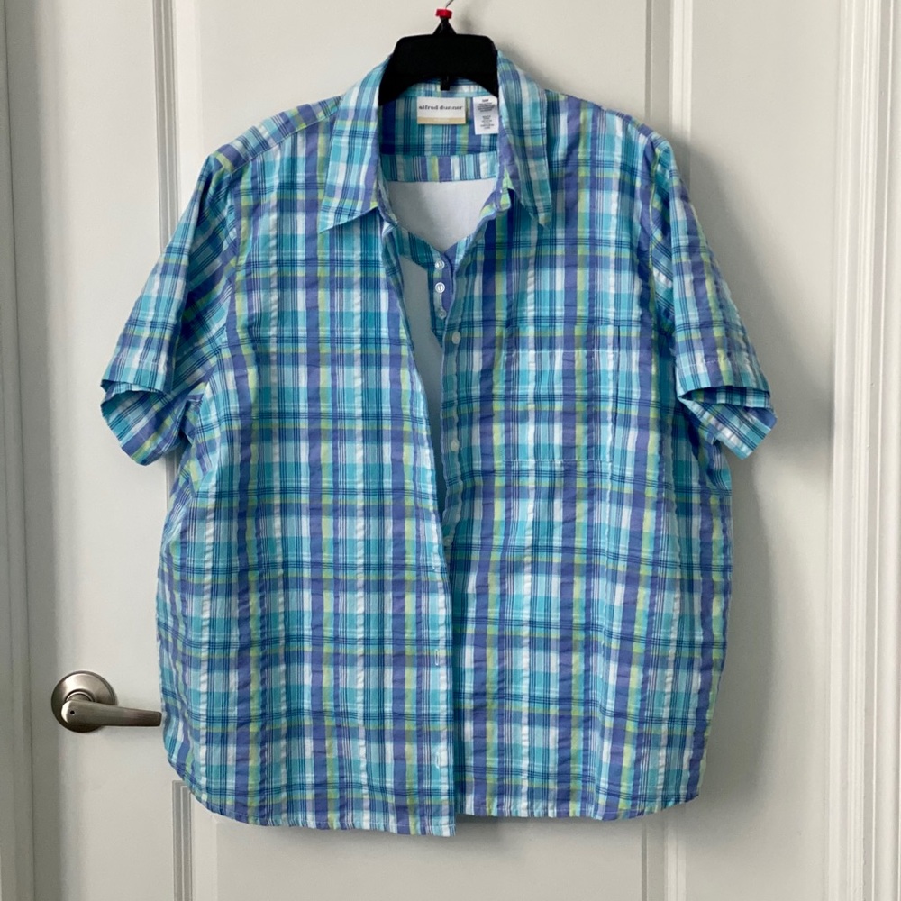 Alfred Dunner 2 pc blue plaid 22W